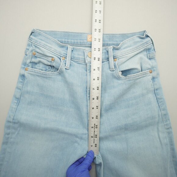 Mother The Rambler Zip Ankle Fray Wide Leg Jeans In Chill Pill Size 26 - Picture 13 of 15